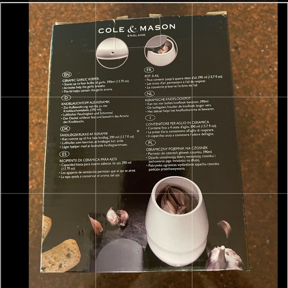 Cole & Mason Ceramic Garlic Keeper NWB - Picture 3 of 5